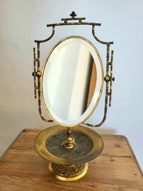 Miroir Psyché de toilette en bronze doré– XIXème Siècl