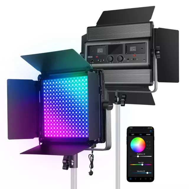 NEEWER RGB1200 60W RGB LED Video Light Supports APP 2500K-8500K Led Panel Light