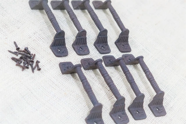 8 Cast Iron Rust Barn Handle Gate Pull Shed Door Handles Fancy Drawer Pulls 3