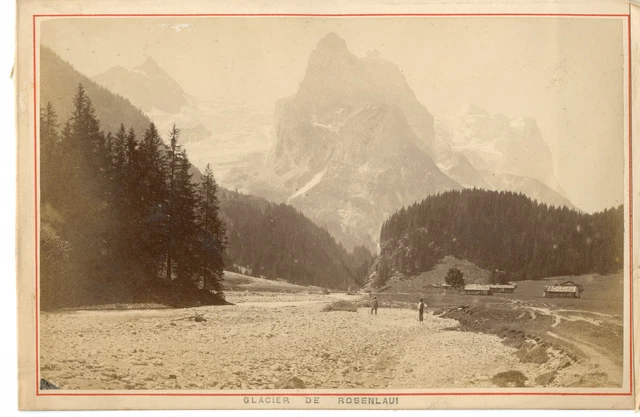 Tirage Albuminé Vintage 'Glacier Du Rhône' Suisse - Circa 1890 - Format 21x27 Cm - Réf. MQ5656