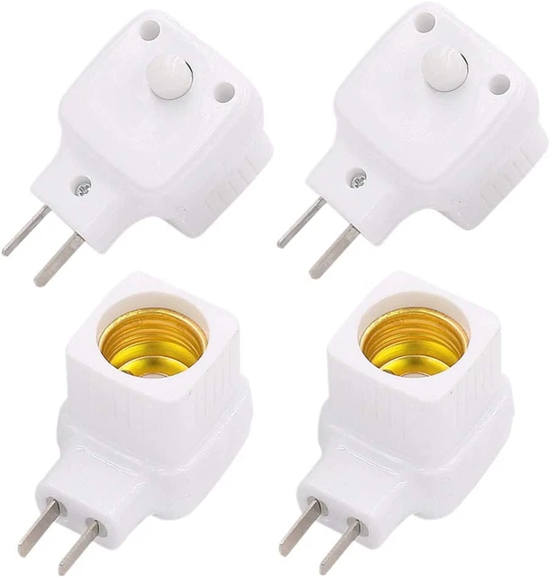 Socket Extension Adapter,Plug-In Light Socket with Switch,Convert Outlet to Ligh