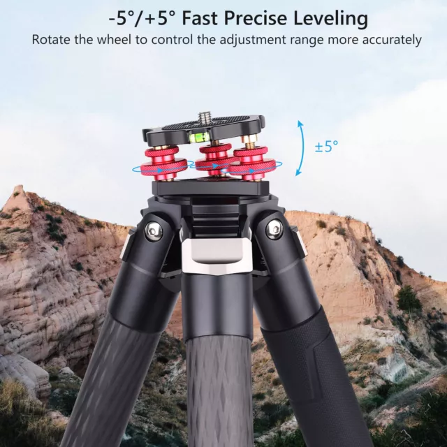 Tripod Head Precision Leveling Base Camera Tripod Leveler Tri-Wheel Head +/-5° 3