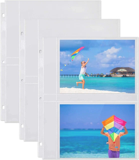 Dunwell 5x7 Photo Sleeve Inserts - (5x7, 10 Pack), for 40 Photos, Crystal Clear