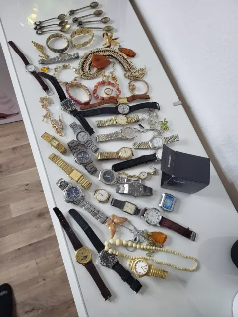 konvolut Uhren, Schmuck aus nachlass