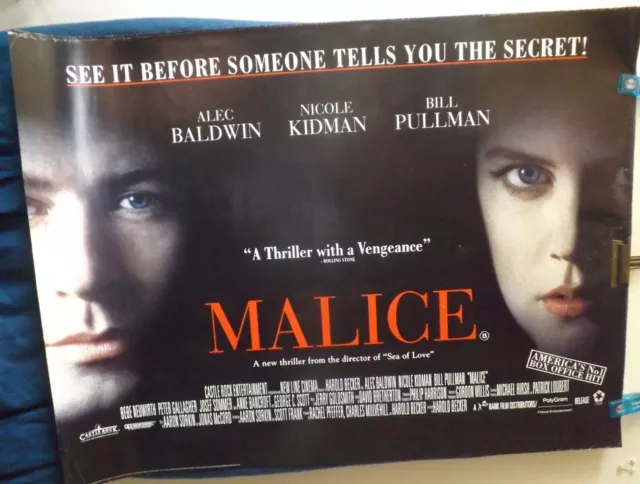 Malice  Alec Baldwin Nicole Kidman Original Quad Cinema Poster