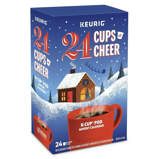 KEURIG 24 K Cups Of Cheer Advent Calendar 2024 Variety Pack Box KCups