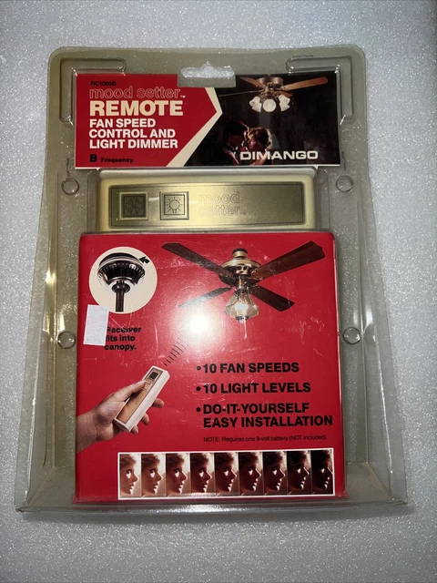Ventilador de techo remoto Hampton atenuador de luz y control de 10 velocidades RC1000B vintage NUEVO