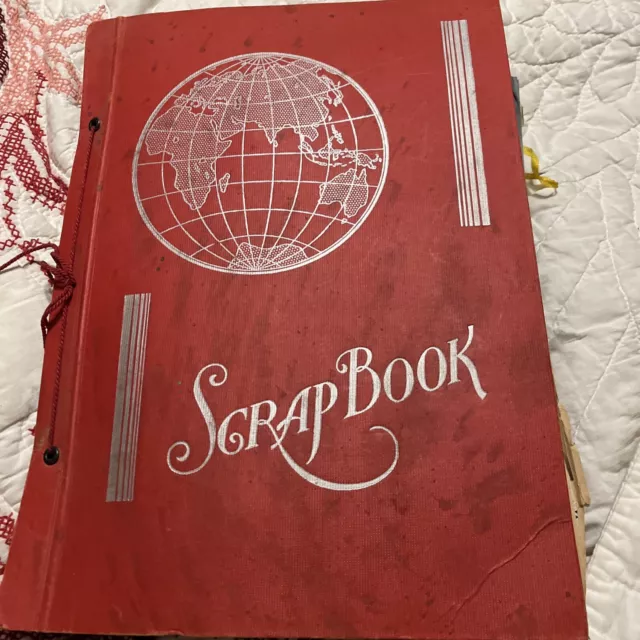VINTAGE SCRAPBOOK WITH Greeting Cards And Newspaper Clippings 1941 Lots ...