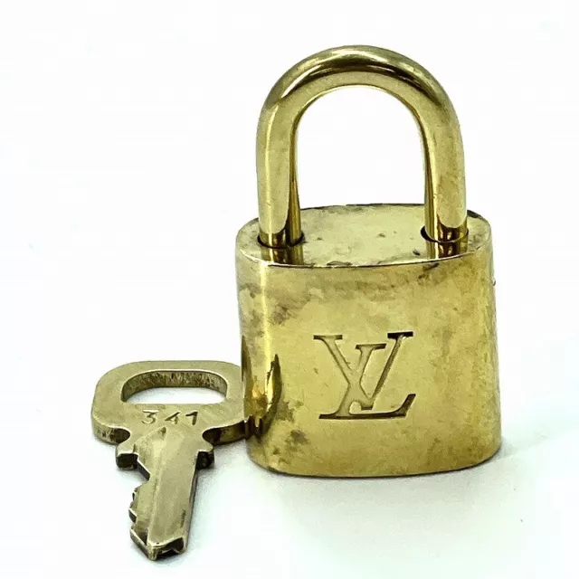 Louis Vuitton Cadena PadLock & Key Gold Tone Brass No.310 #EX455-29