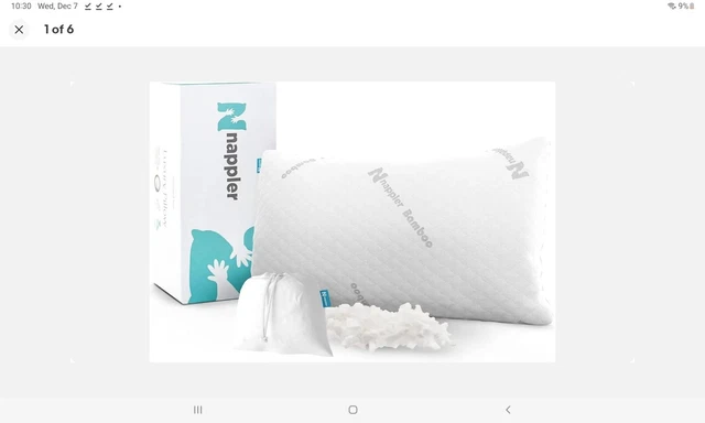 Nappler Premium Queen Pillow Hypoallergenic Adjustable Shredded Memory Foam.
