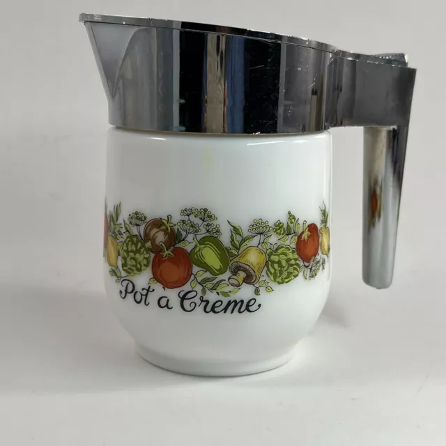 Gemco Corning Ware Spice of Life Corelle MILK GLASS Pitcher Syrup Creamer Vtg