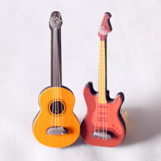 Mini furniture model classical guitar popular electric guitar shooting instru QO