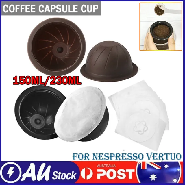 Coffee Capsule Cup Set Reusable Pods Refillable Self Stick for Nespresso Vertuo