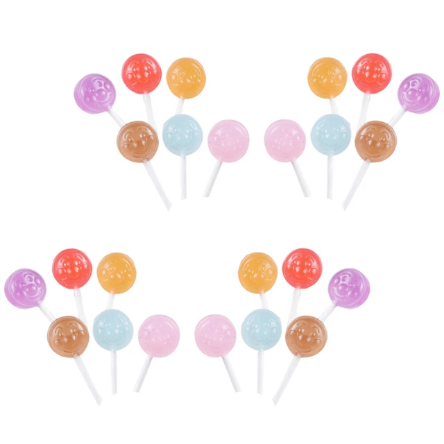 60 Pcs Lollipop Decor Scrapbooking Resin Flatback Charms Candy 2