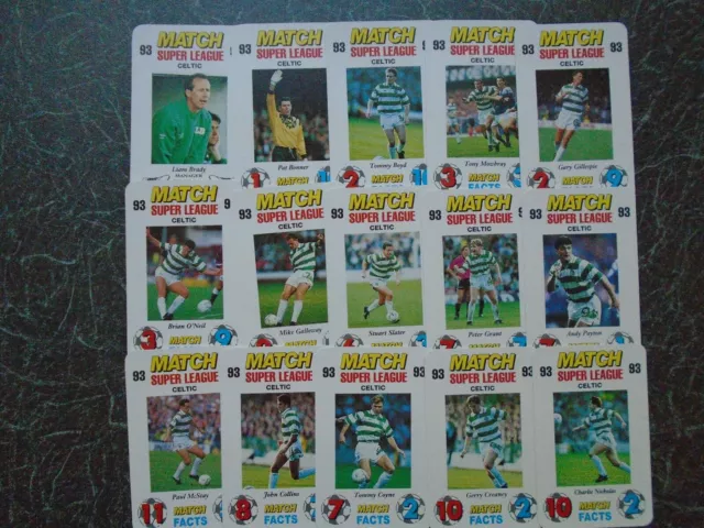 MATCH SUPER LEAGUE 1993 Celtic 15 carte set squadra bonner boyd collins nicholas