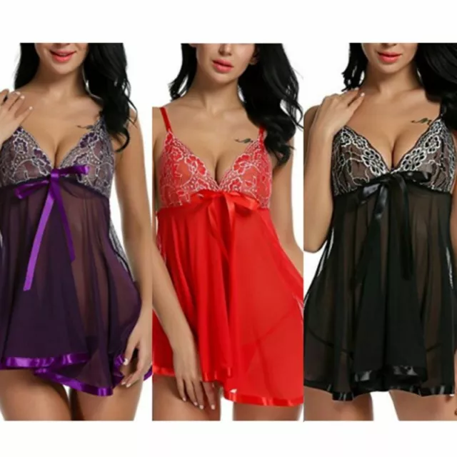 Mini Lace Sexy Hot Erotic Babydoll Dress Sexy Lingerie Women Lace Open Front 3