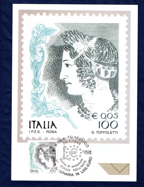 Italia 1999 Cartolina Maximum La Donna Nell'arte Da Lire 100 - € 0,05