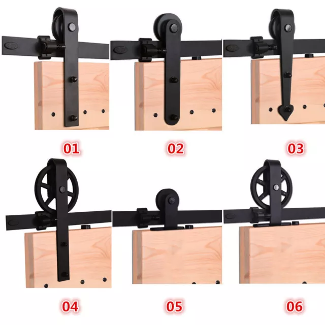 4-13FT Rustic Sliding Barn Wood Door Hardware Track Kit For Single/Double Door