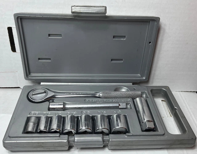 VINTAGE THORSEN & ACTION Tool USA 11 pc. 3/8" DRIVE SOCKET SET SAE Mixed set