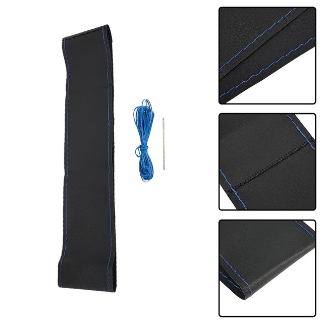 Anteriore Copertura Del Volante Cucire Kit Fai da Te Nero pelle Bovina