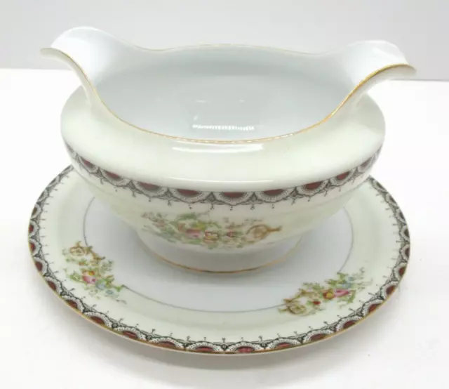 Vintage Meito JAPAN F&B NSB China Nagoya Seito Porcelain GRAVY w/ UNDERPLATE