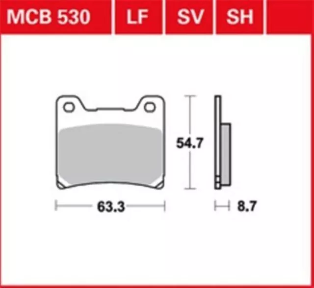 Jeu de plaquettes de frein avant MCB 530 pour YAMAHA KAWASAKI SUZUKI Brake Pads