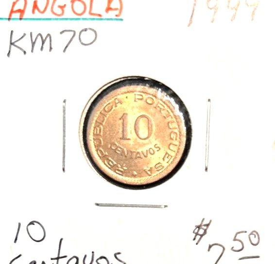 Angola 1949 10 centavos KM 70 Unc