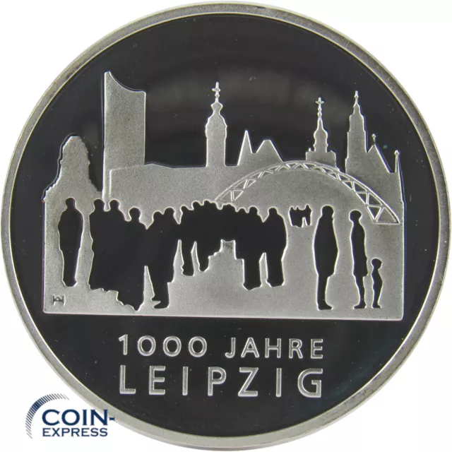 *** 10 Euro Münze DEUTSCHLAND 2015 1000 Jahre Leipzig F Spiegelglanz PP Silber