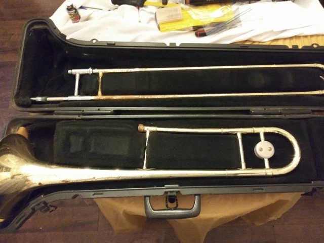Bach USA trombone with case