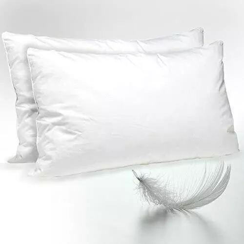 100% Duck Feather Filled Pillows Soft UK Hotel Quality Pillow PACK of 2,4