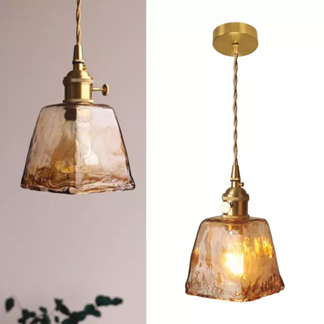 Vintage Glas Decke Anhänger Lampe-Industriellen Stil Cube Glas Lampenschirm