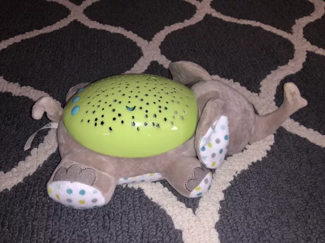 Swaddle Me Elephant Plush Slumber Buddies Soother Gray Green Toy Lights Music