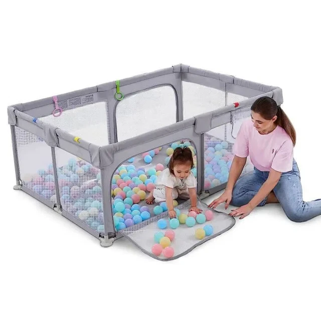 120x180 cm Baby Laufgitter Schutzgitter Absperrgitter mit Einstieg Krabbelgitter