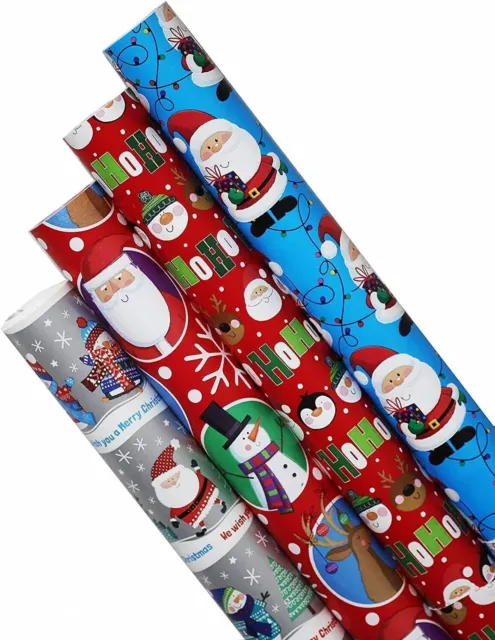 Christmas Gift Wrapping Paper Roll For Christmas Pack of 4PC X 74*51cm