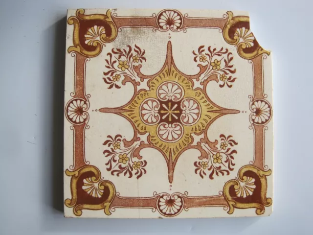 Antique Victorian Pilkington's 6" Print Aesthetic Tile, Pattern F689