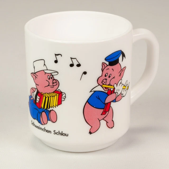 Kindertasse Walt Disney Schweinchen Schlau Arcopal Senf Henkeltasse Kaffeebecher