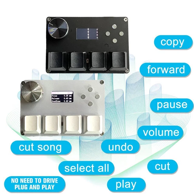 CUSTOM MACRO GAME Mechanical Keypad Knob Gaming-Keyboard Rapid Trigger ...