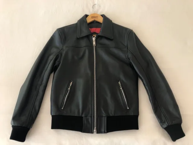 Straight To Hell Mens Belmont Black Leather Jacket - Size 36