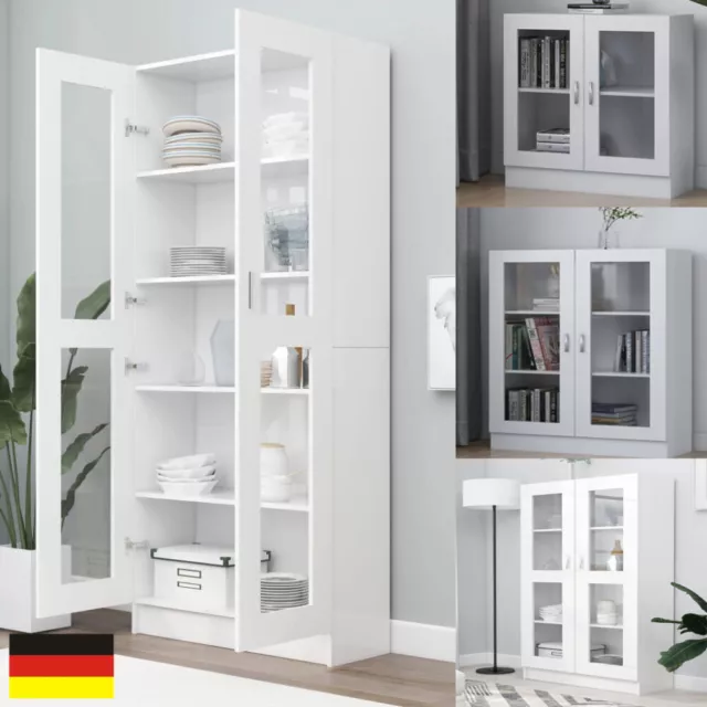 Vitrinenschrank Vitrine Wohnzimmerschrank Standvitrine Bücherschrank Schrank DE