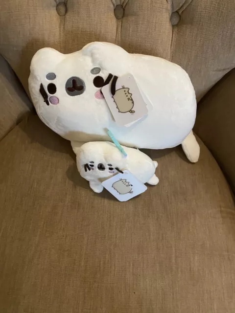 GUND PUSHEEN SEAL Soft Plush Toy Teddy Plushie White 12” and Key Ring ...