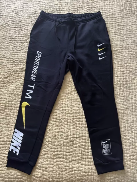 NIKE MICROBRAND CLUB Jogger Archive Pants Small Black Sportswear BV3064 010 NWT 49.88 PicClick
