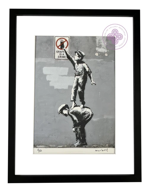 Banksy Original M Arts Edition Lithographie Signée Numérotée /150 + CADRE INCLUS