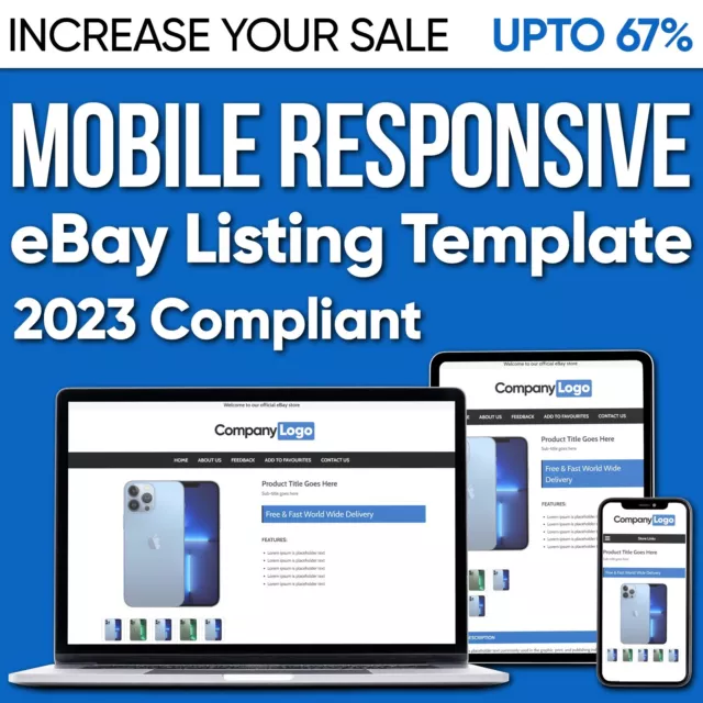 Ebay Listing Template Design Mobile Responsive Professional Html Universal 2024