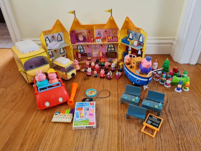 Peppa Pig Bundle Fairy Castle House, Campervans, Car, Boat, Figures & More