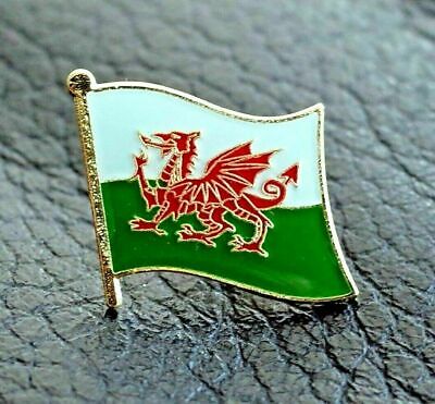 CYMRU / WALES - Welsh Flag Pin Badge High Quality Gloss Enamel "The Red Dragon"
