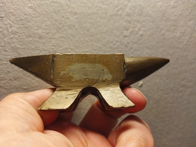 Petite Enclume De Bijoutier Vintage - Métal Chromé - Longueur 10 Cm, 359 G - Fabriquée En France - Occasion