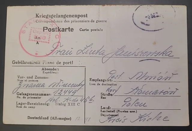 Zensur Karte Lager Stalag XIII C Hammelburg Kriegsgefangenenpost POW (35