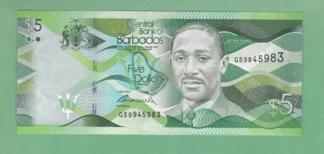 Barbados 2 Dollar Note P-74  UNCIRCULATED