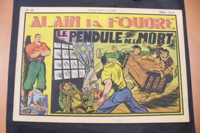 Bd-Alain La Foudre Format 27 X 18,5 Cm -1948 - N°58 -Tbe ! Collection Victoire