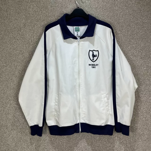 Tottenham Hotspur Mens Jacket Extra Large White Football 1961 Retro Full Zip